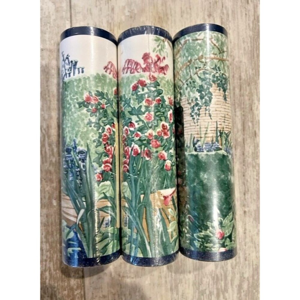 NOS Lot of 3 Country Cottage Floral Garden House Flowers Wallpaper Border